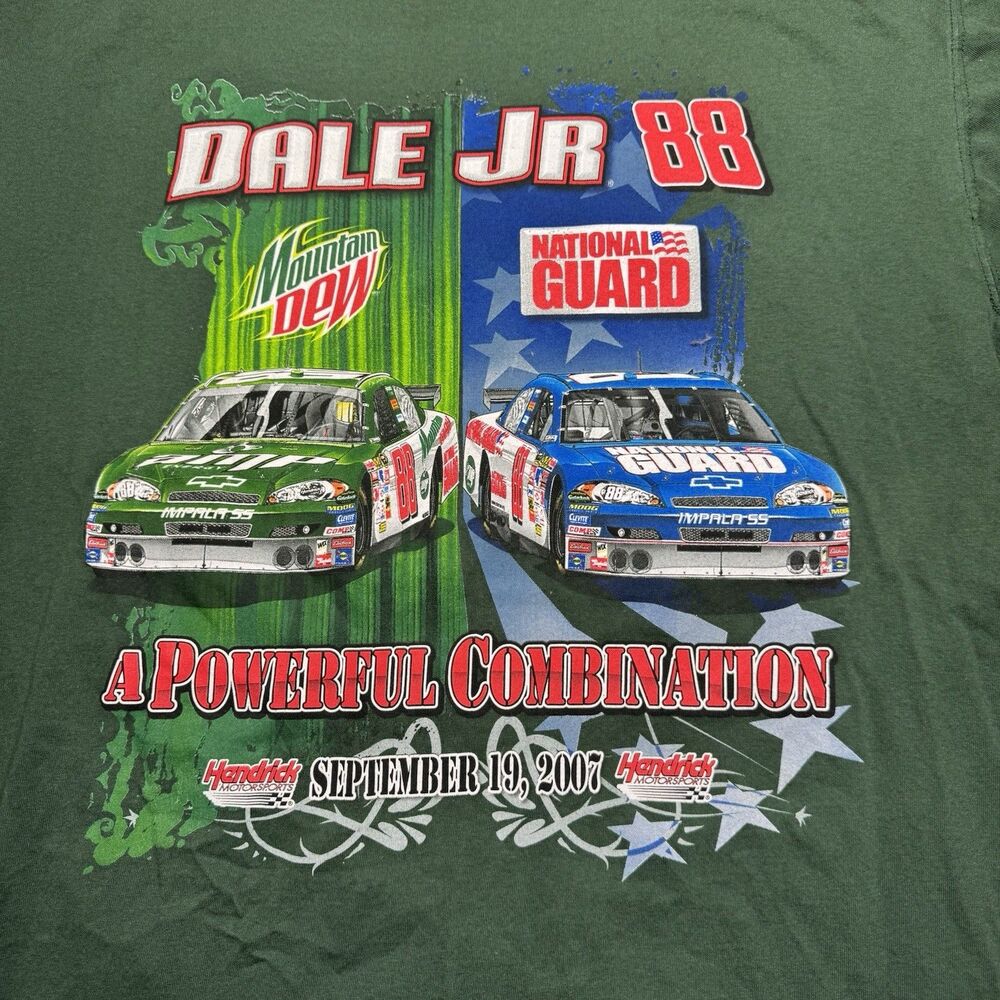 Dale Earnhardt Jr Shirt Chase Authentics 2007 NASCAR Mountain Dew National Guard